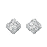 Silver Fancy Cluster CZ Stud Earrings 3g