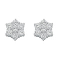 Silver Fancy Cluster CZ Stud Earrings 4.1g