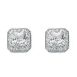 Silver Fancy Cluster CZ Stud Earrings 4g