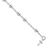Silver Fancy Cross Drop Bead Bracelet