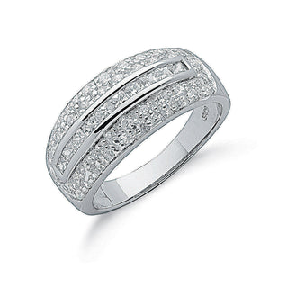 Silver Fancy CZ Bombay Ring