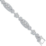 Silver Fancy CZ Bracelet 19g
