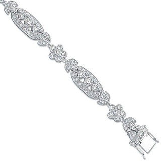 Silver Fancy CZ Bracelet 19g
