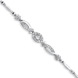 Silver Fancy CZ Bracelet 8.4g