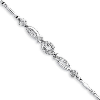 Silver Fancy CZ Bracelet 8.4g