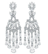 Silver Fancy CZ Chandelier Drops