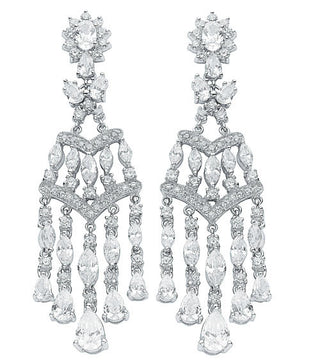 Silver Fancy CZ Chandelier Drops