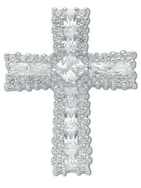 Silver Fancy CZ Cross 10.5g