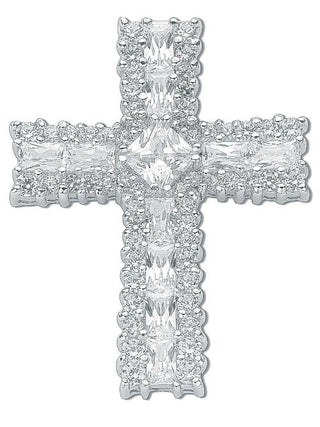 Silver Fancy CZ Cross 10.5g