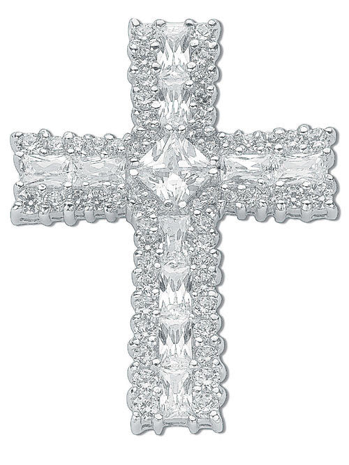 Silver Fancy CZ Cross 10.5g