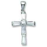 Silver Fancy CZ Cross 4.4g