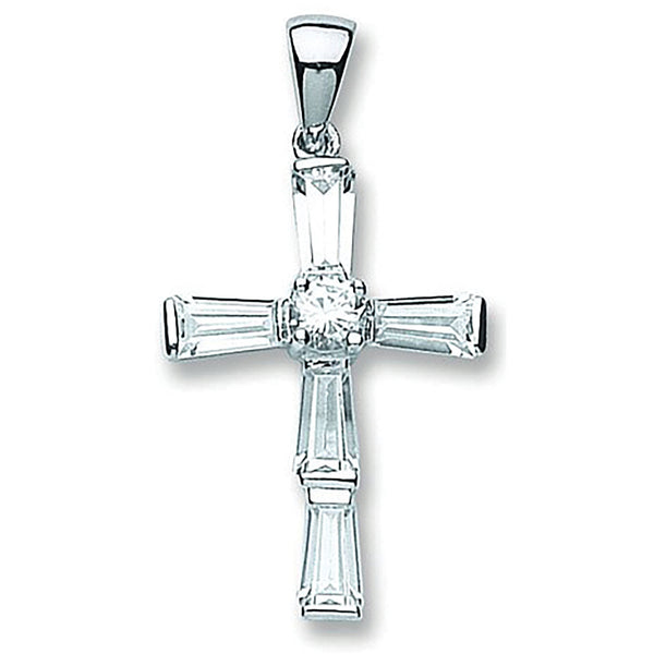 Silver Fancy CZ Cross 4.4g