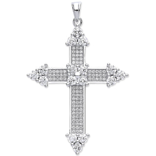 Silver Fancy CZ Cross 6g