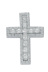 Silver Fancy CZ Cross 8.3g