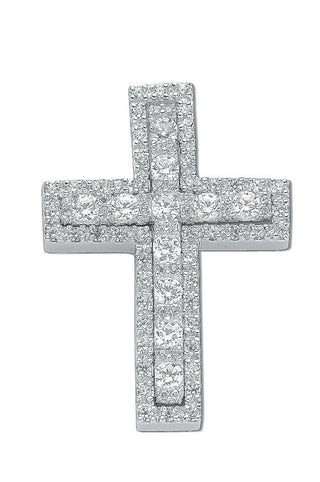 Silver Fancy CZ Cross 8.3g