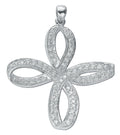 Silver Fancy CZ Cross 9g