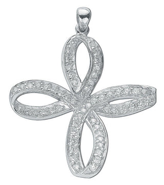 Silver Fancy CZ Cross 9g