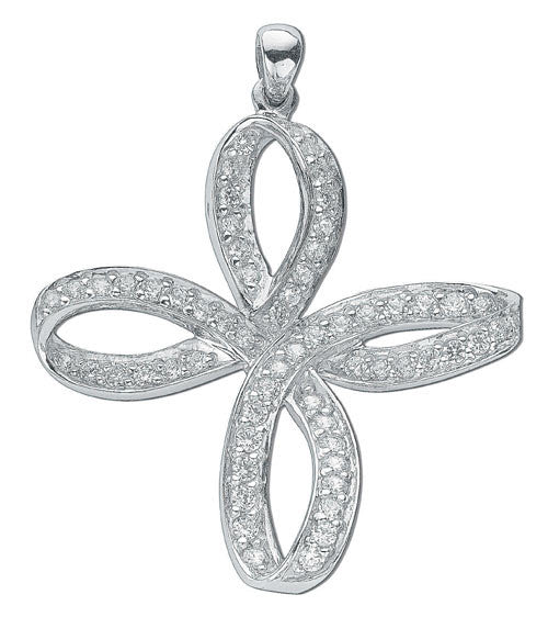 Silver Fancy CZ Cross 9g