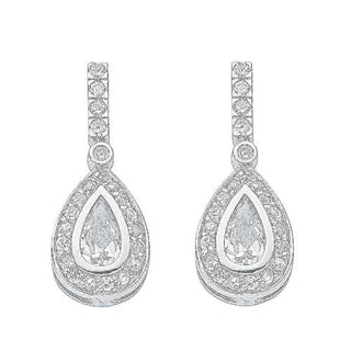 Silver Fancy CZ Drops 3.8g