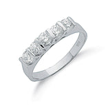 Silver Fancy CZ Half Eternity Ring 2.8g