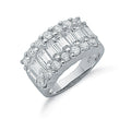 Silver Fancy CZ Half Eternity Ring 6.7g