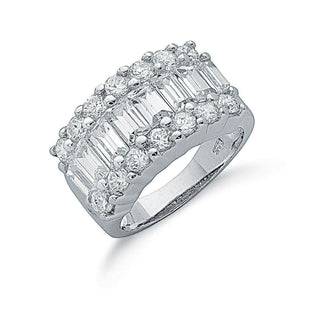 Silver Fancy CZ Half Eternity Ring 6.7g
