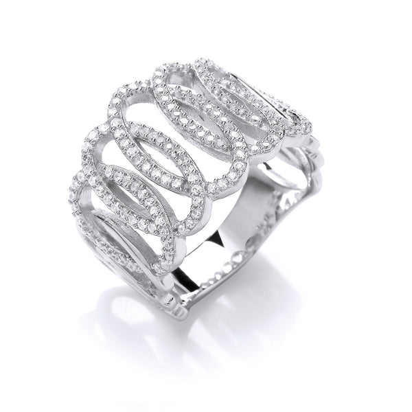 Silver Fancy CZ Ring 6.8g