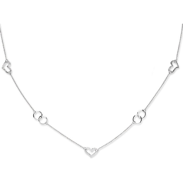 Silver Fancy Heart Chain 34