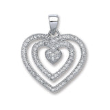 Silver Fancy Heart CZ Pendant
