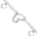 Silver Fancy Heart Drop Anklet 3.2g