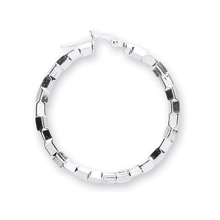 Silver Fancy Hoop Earrings 5.6g