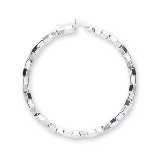 Silver Fancy Hoop Earrings 7.8g