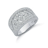 Silver Fancy Pave Set CZ Ring