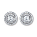 Silver Fancy Round Stud Earrings