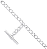 Silver Fancy T-bar 18" Chain & 7.5" Ladies Bracelet
