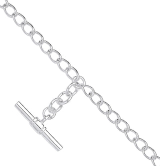Silver Fancy T-bar 18" Chain & 7.5" Ladies Bracelet