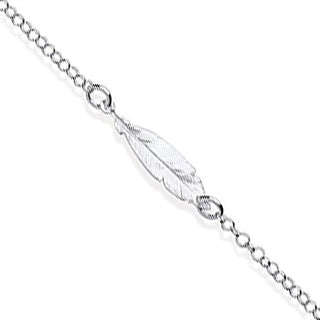 Silver Feather Anklet