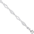Silver Filigree & Plain Links Ladies Bracelet