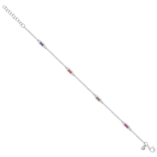 Silver Five Colour CZ Necklace /Bracelet