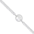 Silver Flat Curb Chain, CZ Tree Of Life Bracelet