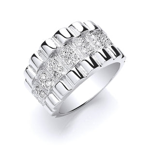 Silver Gents CZ Ring 10.5g