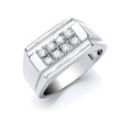 Silver Gents CZ Ring 10g