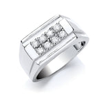Silver Gents CZ Ring 10g
