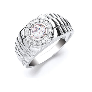 Silver Gents CZ Ring 6.7g