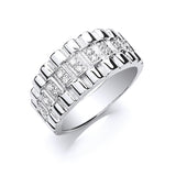 Silver Gents CZ Ring 6g