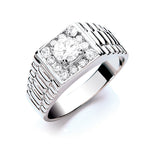 Silver Gents CZ Ring 7.2g