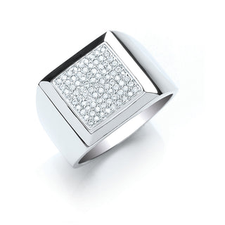 Silver Gents CZ Ring 8.3g
