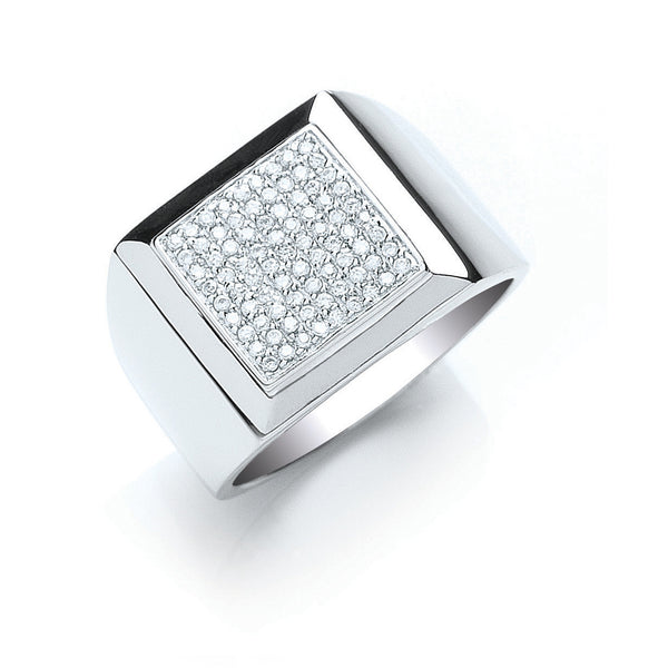 Silver Gents CZ Ring 8.3g