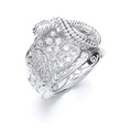 Silver Gents CZ Saddle Ring 18g