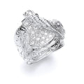 Silver Gents CZ Saddle Ring 29.5g